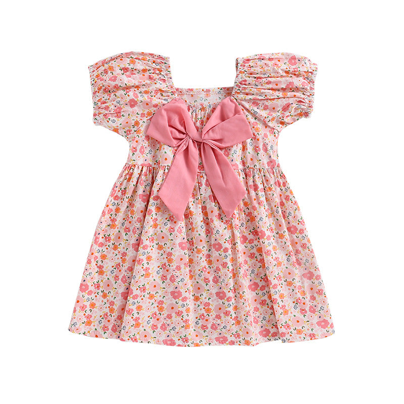 A vibrant, colorful, and playful dress perfect for sunny days for Girls / Age 1-7 | Floral Summer Dress | Comfortable & Stylish / Toddler Party Outfit